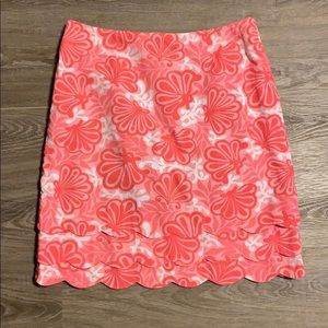 Lilly pulitzer scalloped pencil skirt